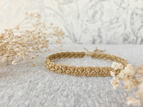 Úzký zlatý krajkový choker #1, délka vzoru 33 cm