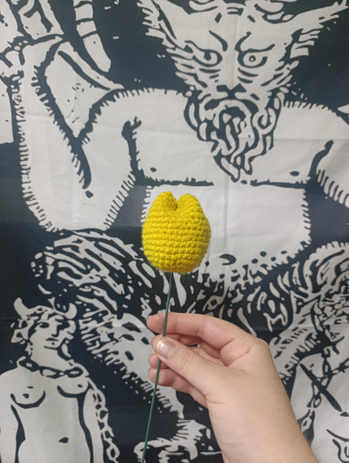 Háčkovaný tulipán