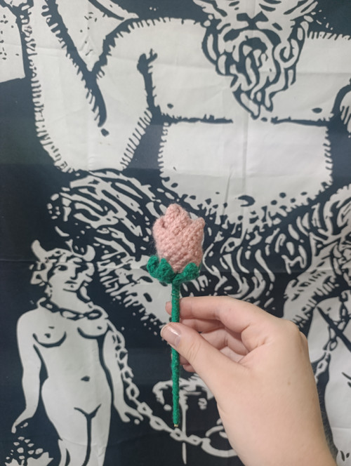 Háčkovaná mini růže
