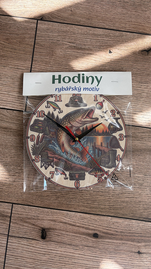 Hodiny - rybářský motiv