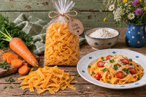 Mrkvové nudle široké 300g
