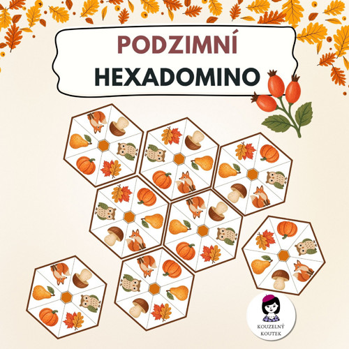 Podzimní hexadomino | hexagon skládačka | Puzzle |
