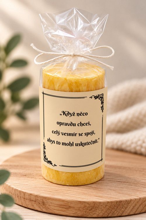 Svíčka s citátem – oranžová