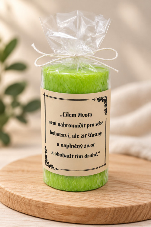 Svíčka s citátem – zelená — foto 1