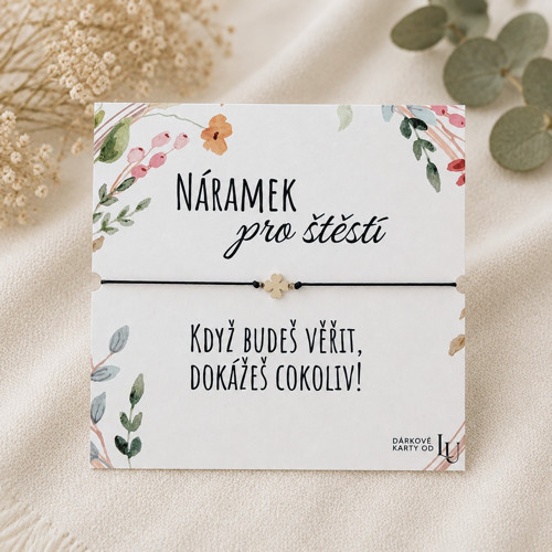 Náramek pro štěstí se čtyřlístkem