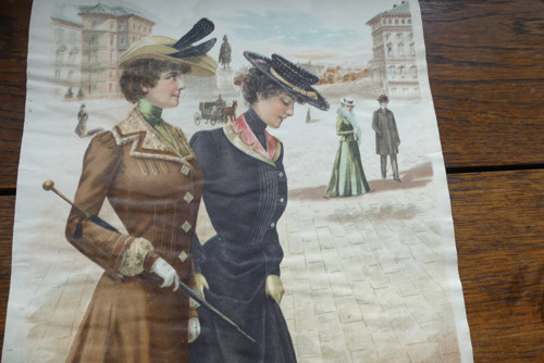 Nové Pařížské módy, barevná litografie, módní tisk