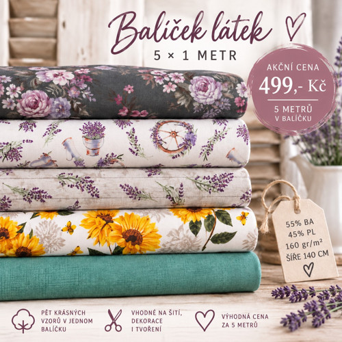 Akční balíček směsových látek – 5 metrů za 499 Kč