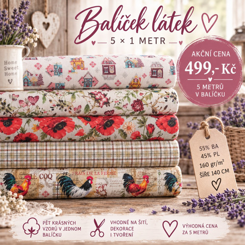 Akční balíček směsových látek – 5 metrů za 499 Kč