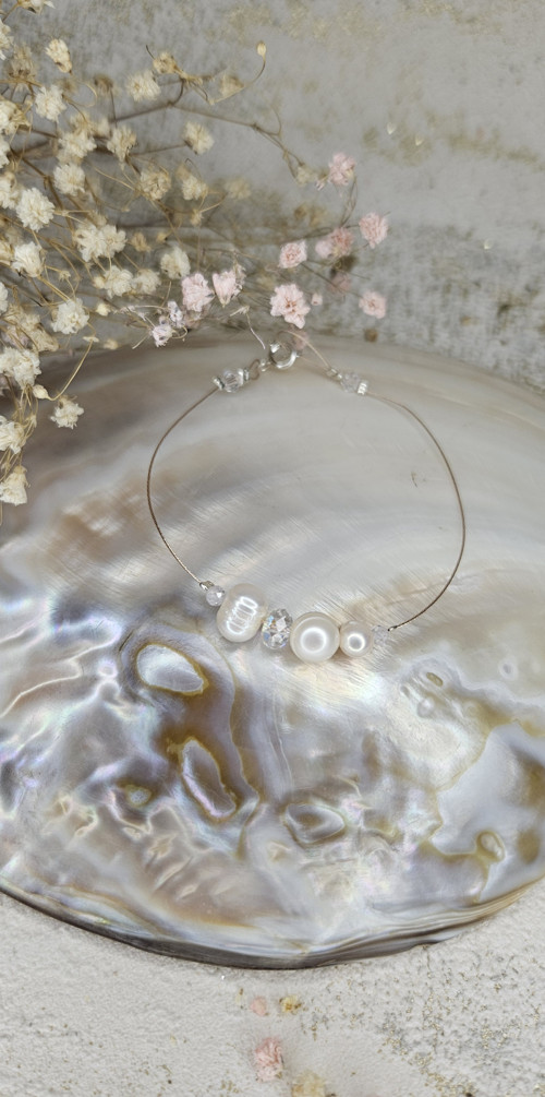 Náramek s říčními perličkami a SWAROVSKI