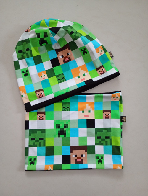 Čepice a nákrčník Minecraft