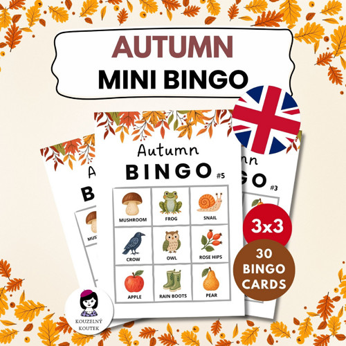 Anglické podzimní mini bingo PDF