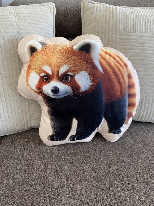 Polštář 3D - Panda červená
