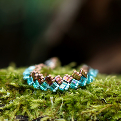 Náramek Tila beads - tyrkyso měděný