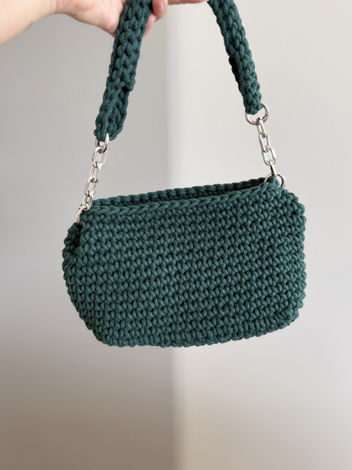Háčkovaná taštička BEJBINA green