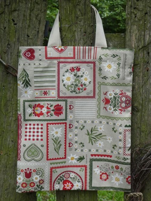 Taška s vreckom Poniklec patchwork
