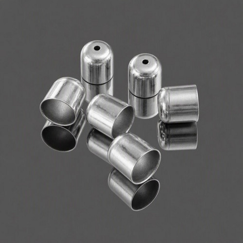Stříbrné kaplíky hladké, 10x10mm, (6ks)