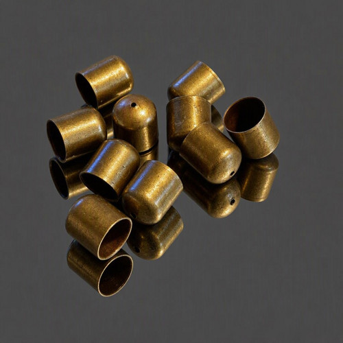Staromosazné kaplíky hladké, 8x8mm, (10ks)