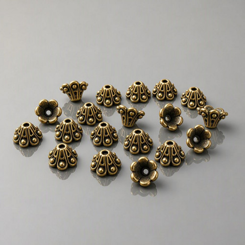 Kaplík 6x10mm, staromosaz (20ks)