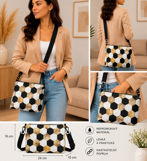 CROSSBODY KABELKA - S - kočárkovina