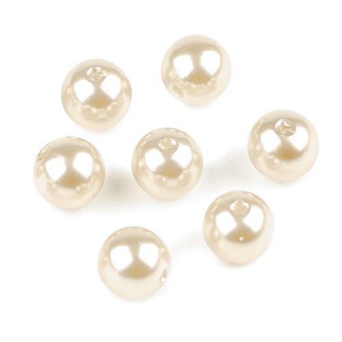 Korálky glance voskované smetanové 10mm, 10ks
