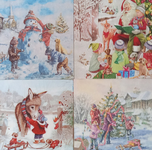 Sada ubrousků na decoupage "Vánoce a děti"