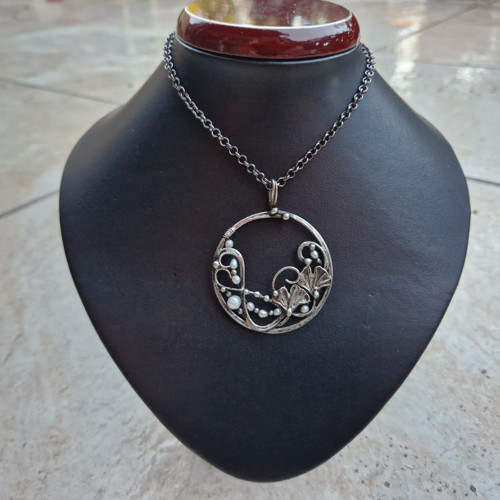 Ginkgo Pearl amulet náhrdelník