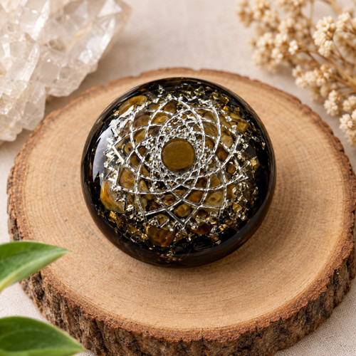 Orgonitový talisman 3,5 cm – ruční výroba, mandala