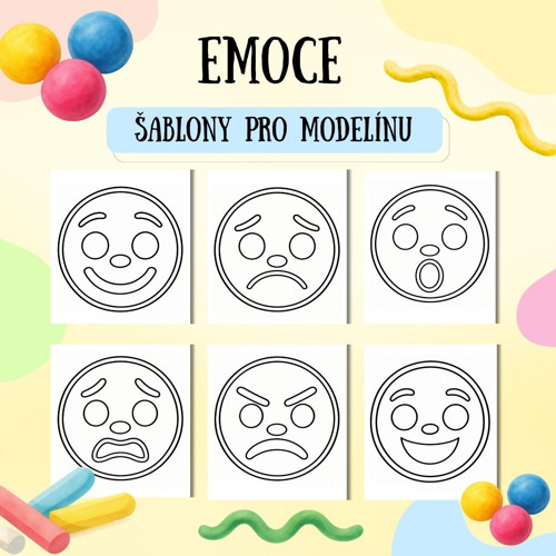 Emoce - šablony pro modelínu (PDF k tisku)