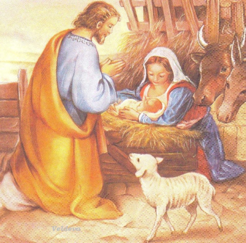 Ubrousek z papíru na decoupage "Betlém"