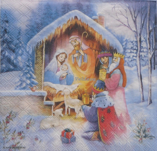 Ubrousek z papíru na decoupage "Betlém"