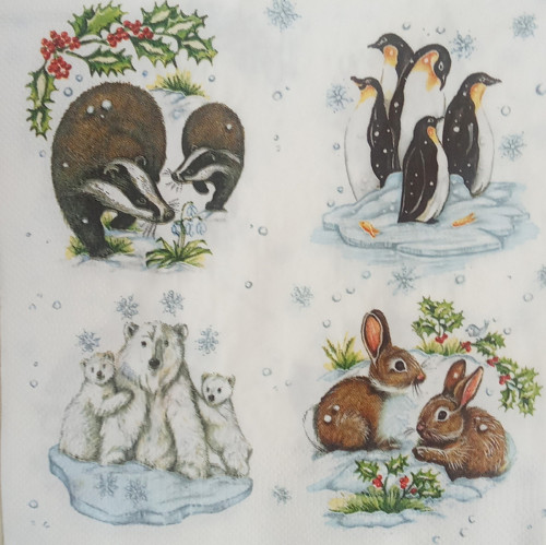 "Zvířátka" Ubrousek z papíru na decoupage