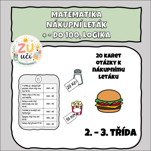 Nákupní leták - + - do 100, logika