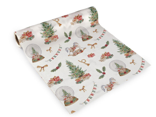 Vánoční běhoun sametový efekt šíře 28 cm (10cm)