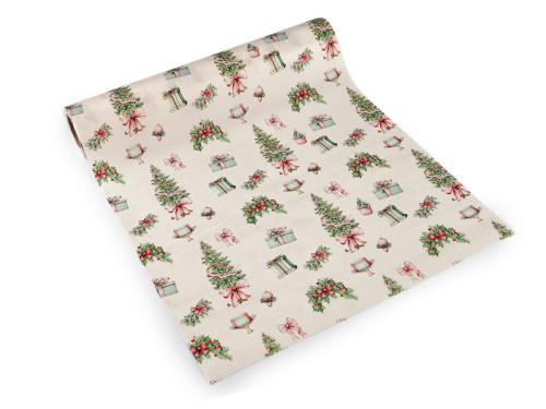 Vánoční běhoun sametový efekt šíře 28 cm (10cm)