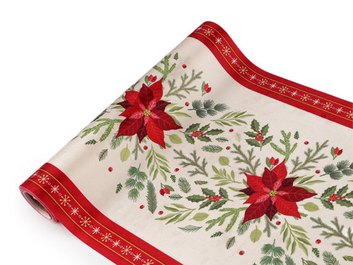 Vánoční běhoun sametový efekt šíře 28 cm (10cm)