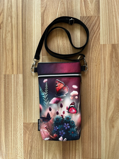 Motýli - taštička crossbody na mobil