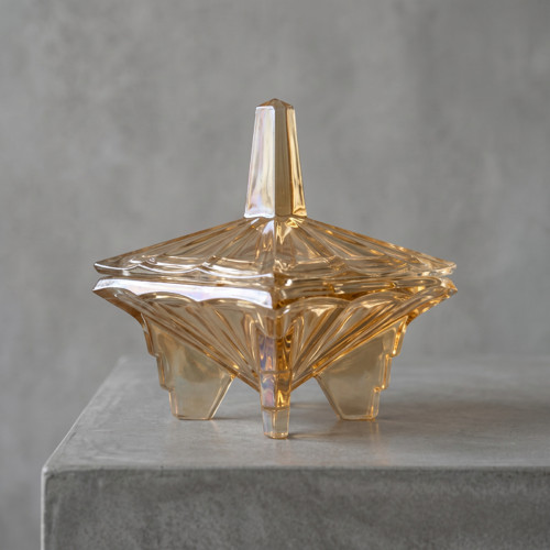 Art Deco skleněná dóza, cukřenka