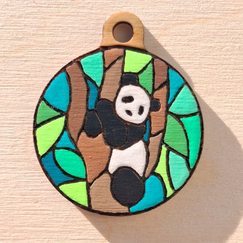 Dřevěná klíčenka - Panda