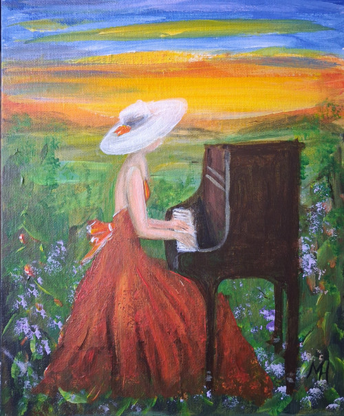 Obraz - Hra na klavír - 24x30 cm