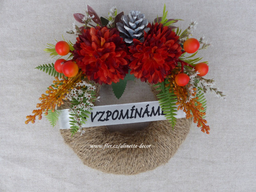 Dušičkový věneček jutový menší pr. 15 cm