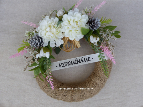 Dušičkový věneček jutový větší pr.20cm