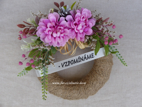 Dušičkový věneček jutový větší pr.20cm