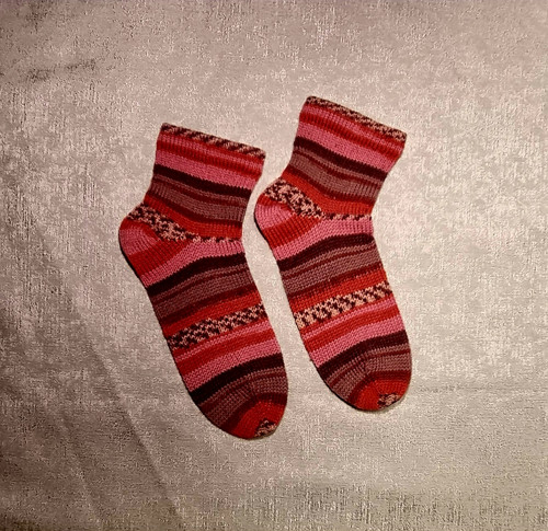 Pletené vzorované vlněné ponožky vel. 38/39