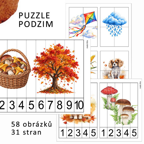 PODZIM 2 - počítání a puzzle pro nejmenší v PDF