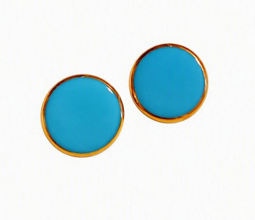 2x skleněný tyrkysový knoflík, 18mm