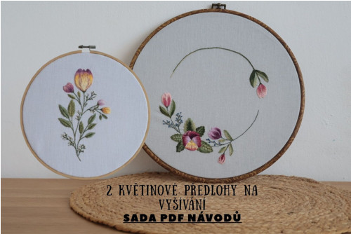 Sada 2 PDF návodů na vyšívání – květinové motivy