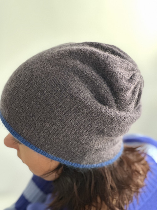 Dvojitá pletená čepice Beanie – Kid Mohér & Merino