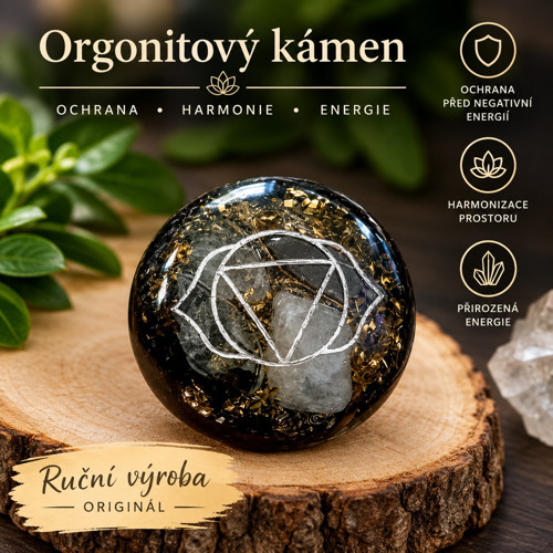 Orgonitový talisman 3,5 cm – ruční výroba Křištál