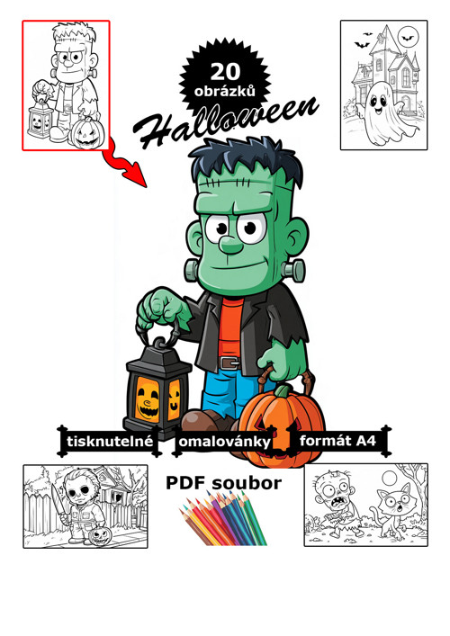 Halloween - omalovánky k tisku