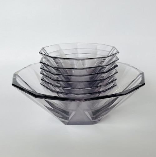 Art Deco Kompotová sada misek 1+6, Rudolf Hloušek